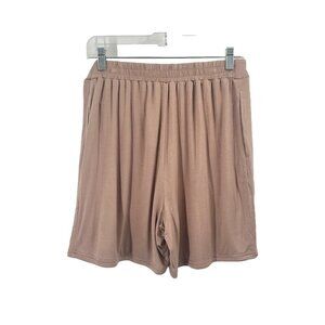 Leze the Label Shorts Tan Pull On Sz Womens Medium Stretch NWT